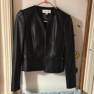 Calvin Klein Black Leather Biker Jacket